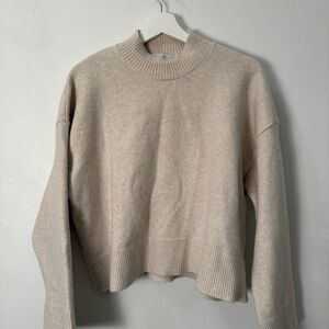 Mango MNG Cozy Cream Women's Sweater Boxy Cropped Wide Arm